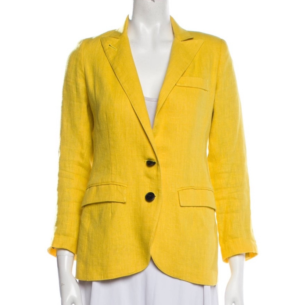 Smythe Yellow Linen Blazer size 2